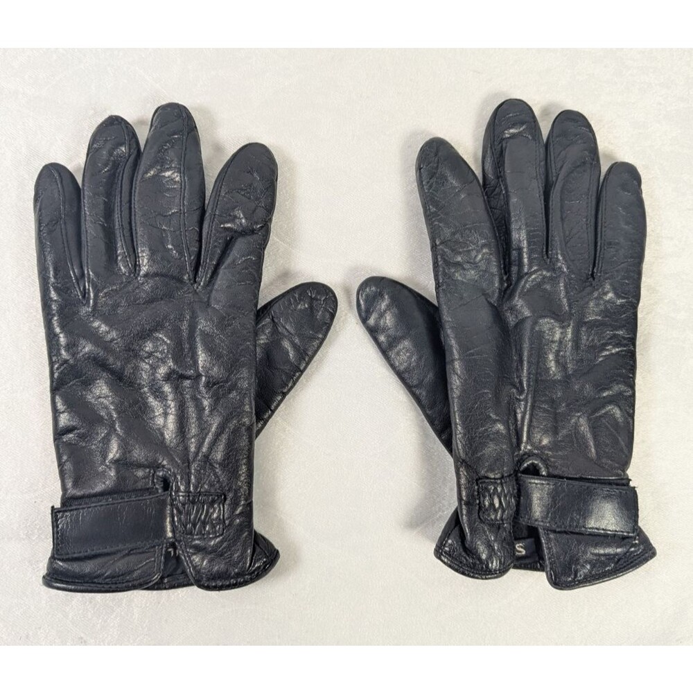 Vintage Wilsons Leather Experts Women's Black Leather Gloves Size S Pair